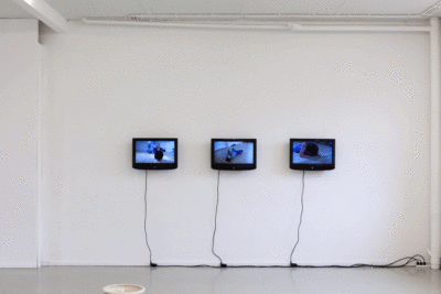 'A dialogue of bodies/Cadavre Exquis' (2012) 3 DVD 42 min. on 3 screens.